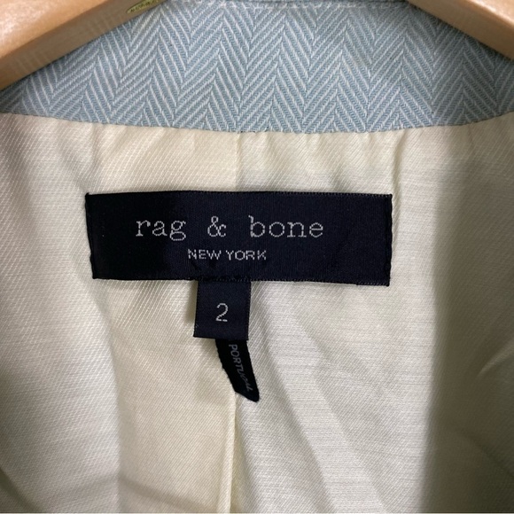 Rag & Bone Minty Blue Blazer Sz 2 - Picture 2 of 7